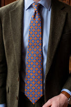 Yellow Geometric Pattern Silk Tie