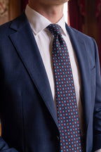 Dark Navy Geometric Pattern Silk Tie