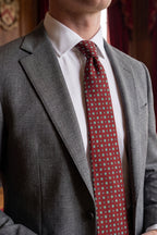 Burgundy Geometric Pattern Silk Tie