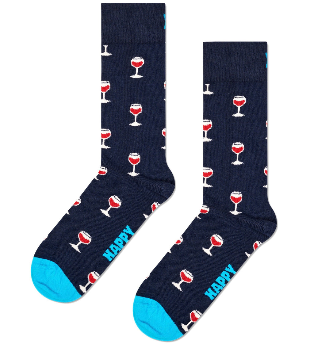 Happy Socks 2-Pack Wine Socks Gift Box, Red/Navy