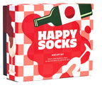 Happy Socks 2-Pack Wine Socks Gift Box, Red/Navy