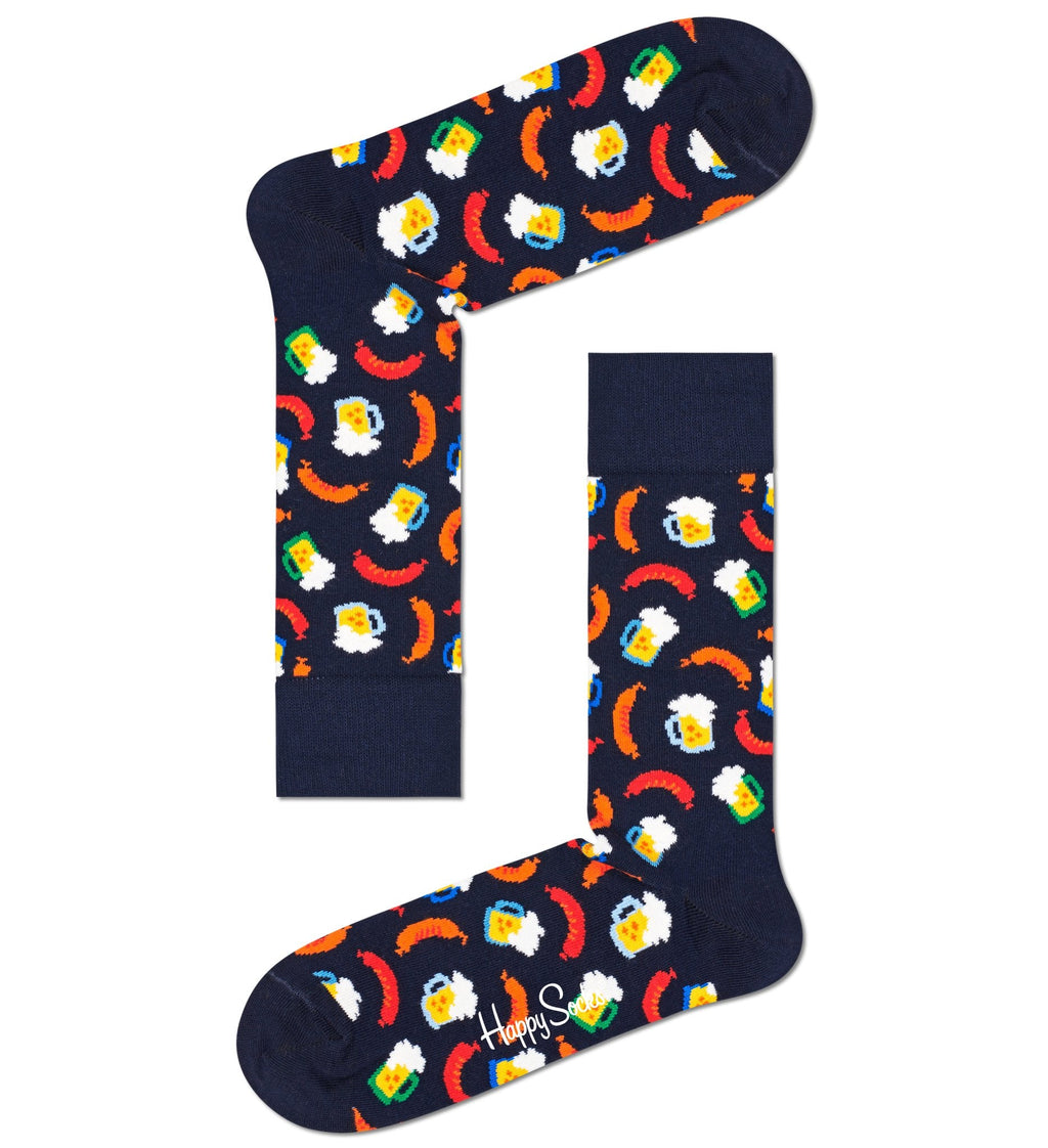 Happy Socks Beer & Sausage Socks, Navy
