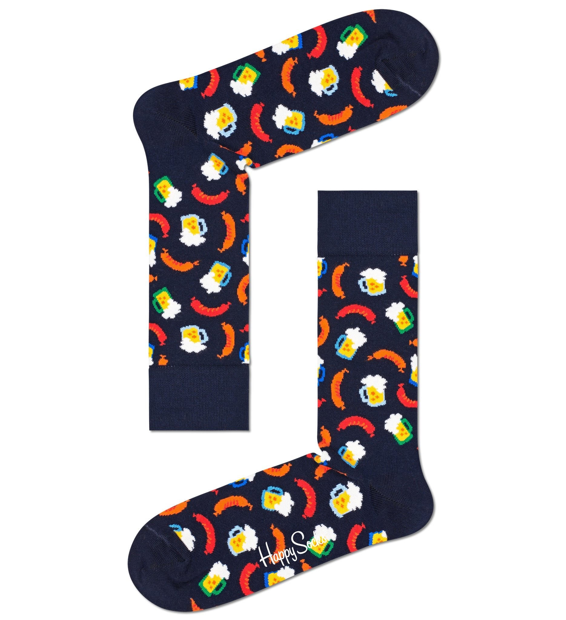 Happy Socks Beer & Sausage Socks, Navy