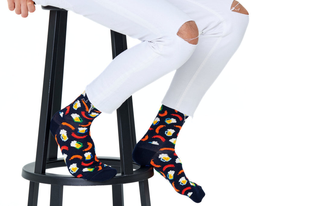 Happy Socks Beer & Sausage Socks, Navy