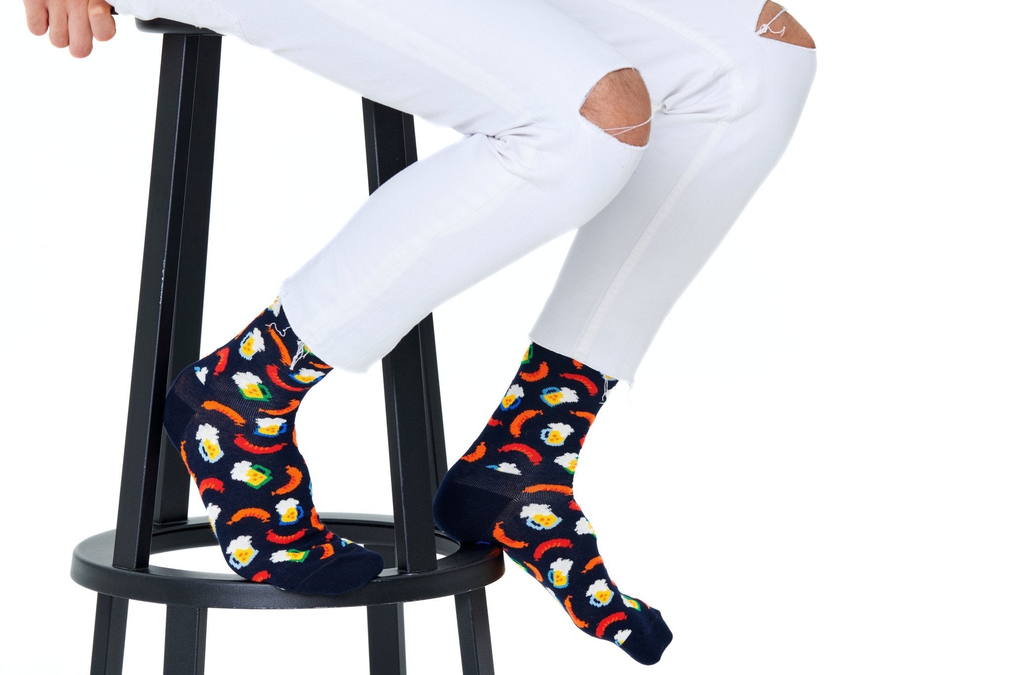 Happy Socks Beer & Sausage Socks, Navy