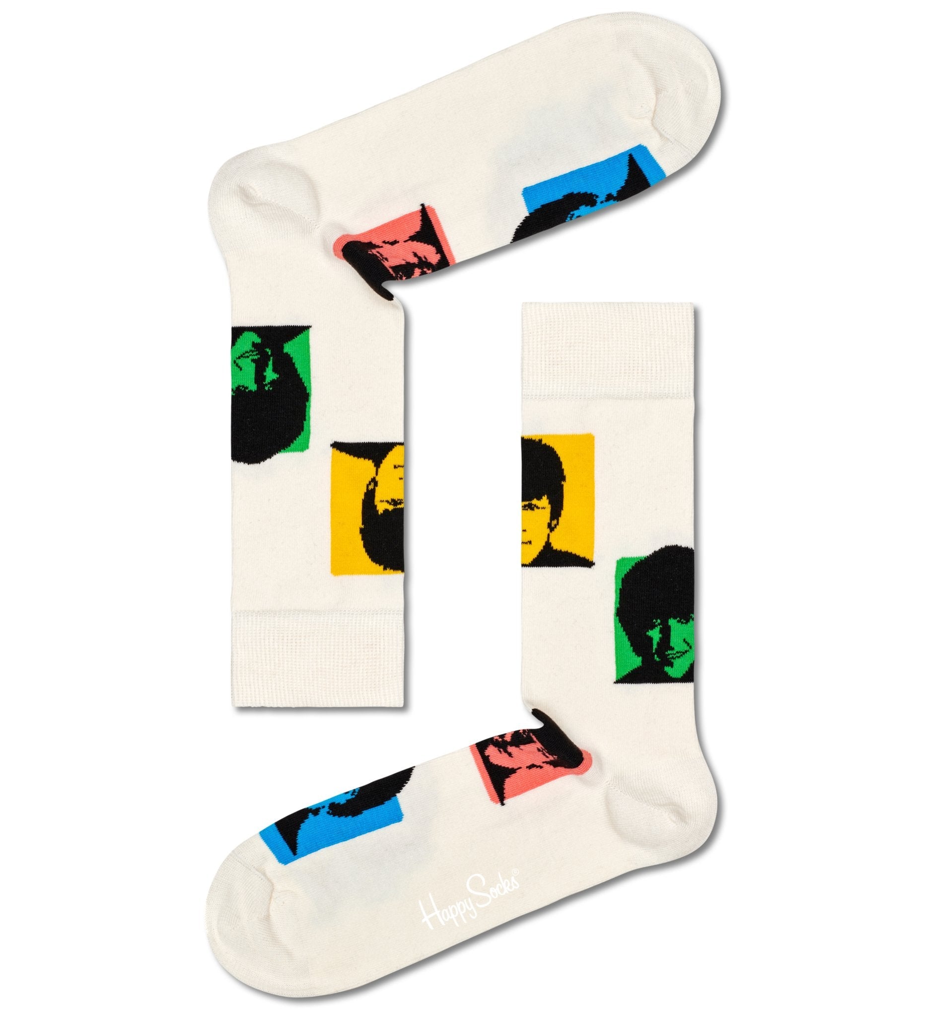 Happy Socks The Beatles Silhouettes Socks, White