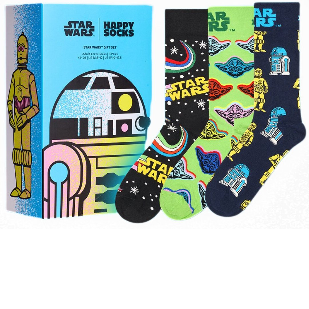Happy Socks 3-Pack Star Wars Socks Gift Box, Black