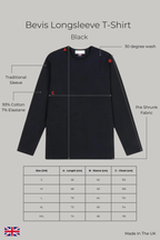 Bevis Long Sleeve Cotton t-shirt -Black