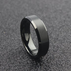 The Perseus - 6mm Brushed Black Tungsten Bevelled Edge Ring