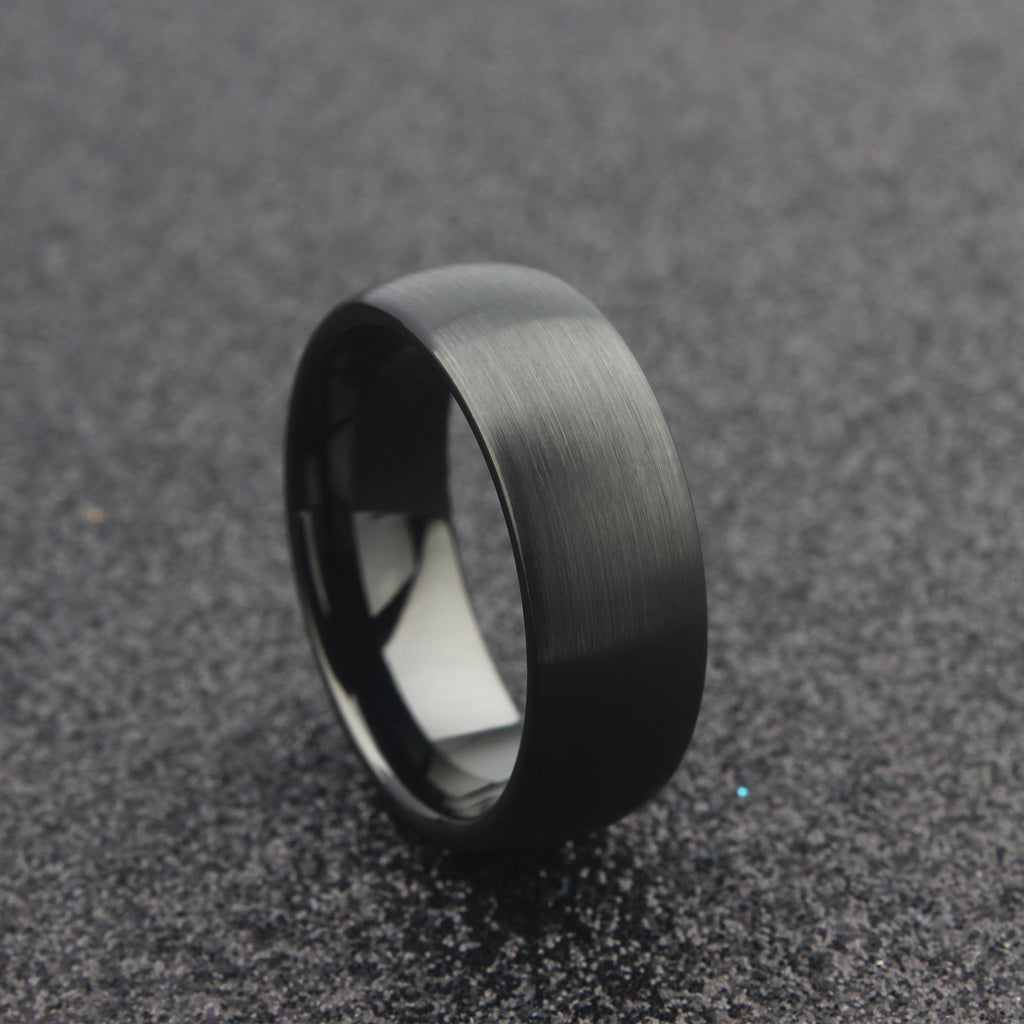 The Antares - 8mm Brushed Black Tungsten Ring