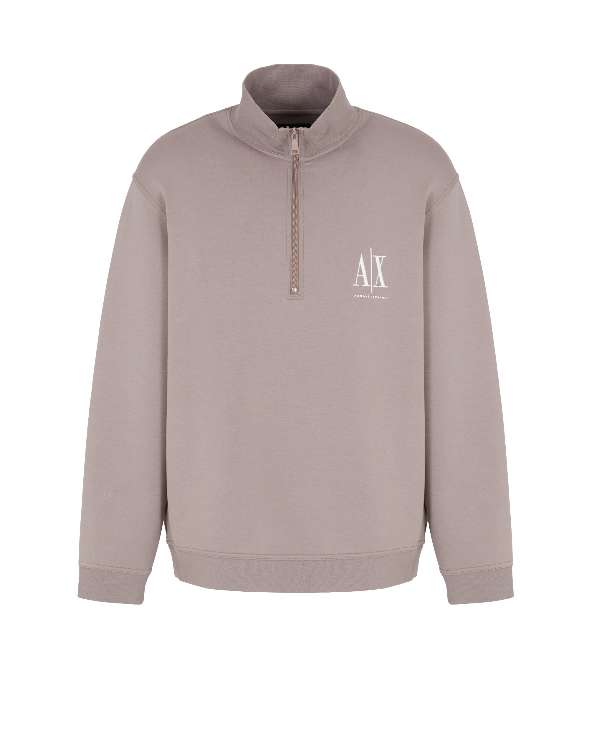 Armani Exchange 1/4 Zip Up Sweat Driftwood