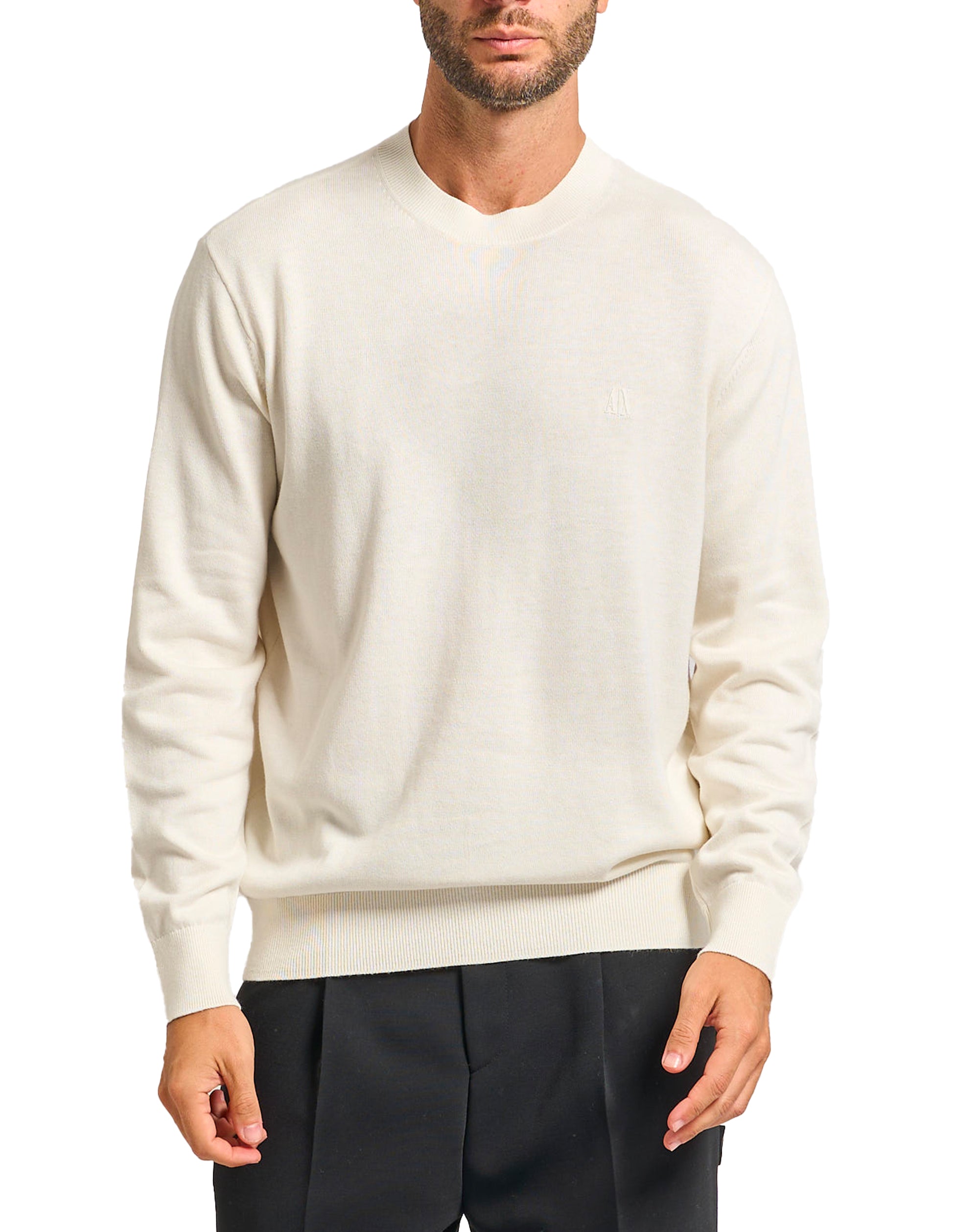 Armani Exchange Crew Neck Pullover Off White