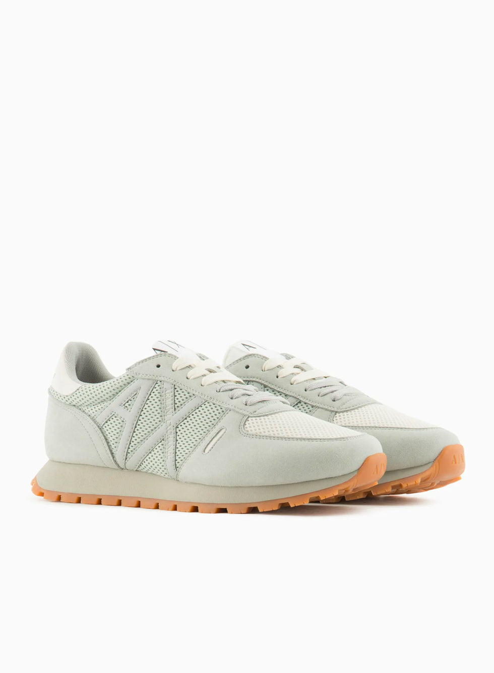 Armani Exchange Mens Mesh Sneaker Gray+off White