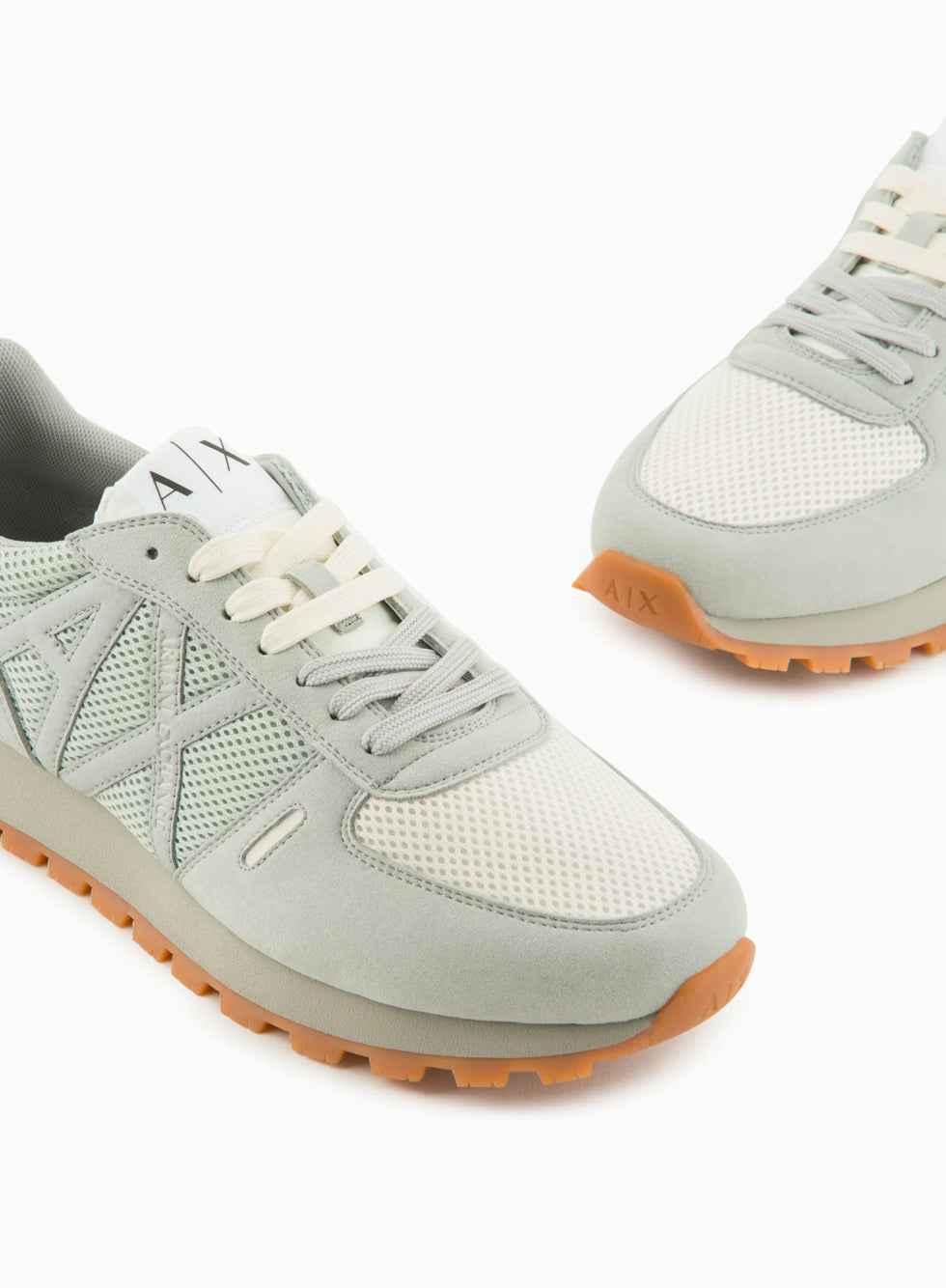 Armani Exchange Mens Mesh Sneaker Gray+off White