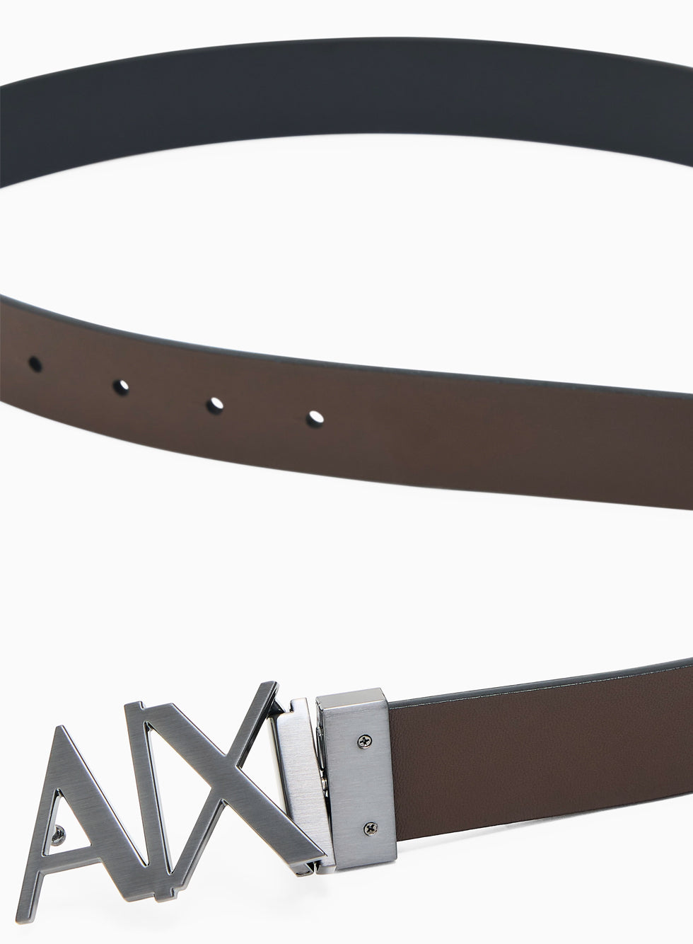 Armani Exchange Plate Belt Reversible Black/brown