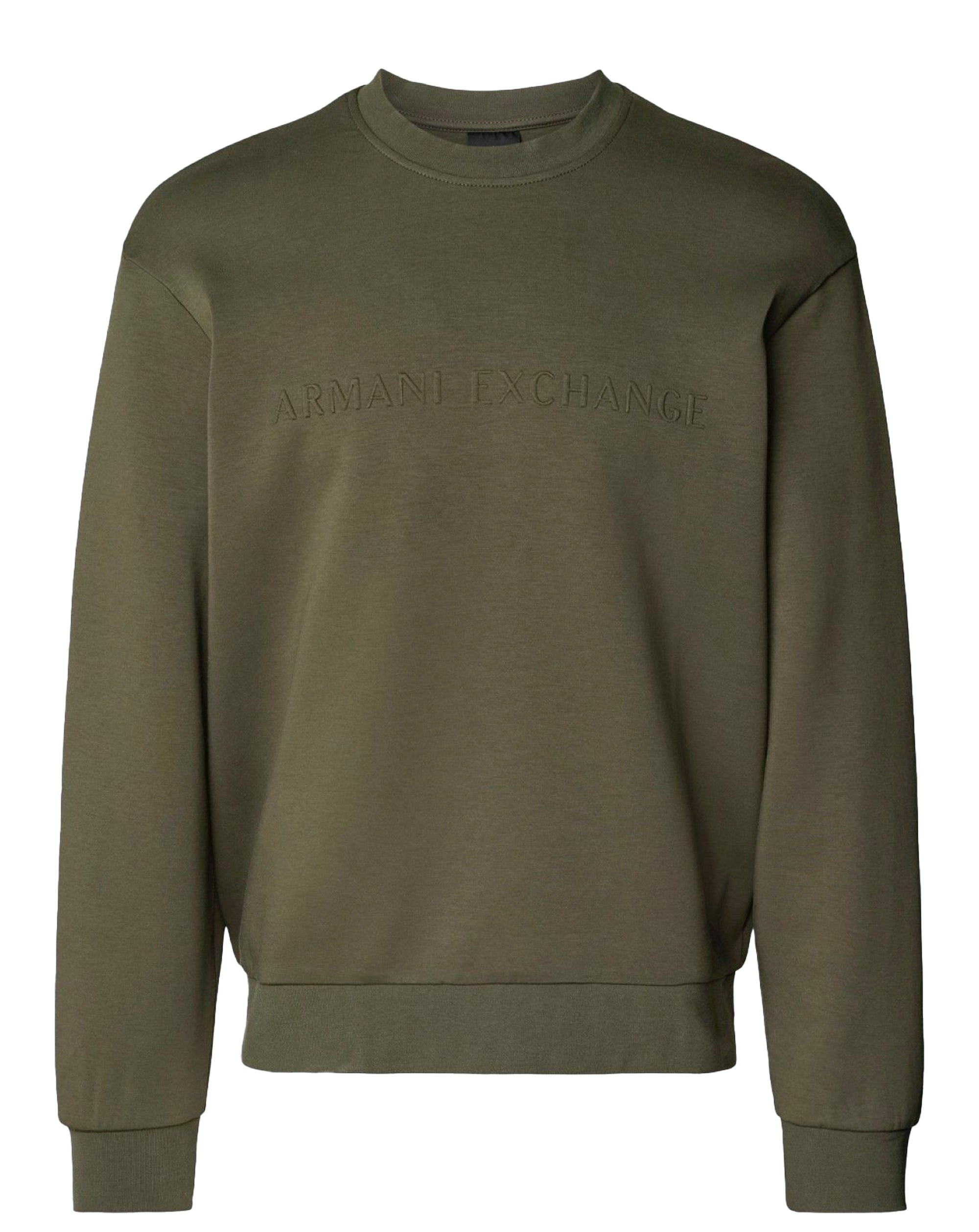 Armani Exchange Sweatshirt Embossed Branding Black Ink