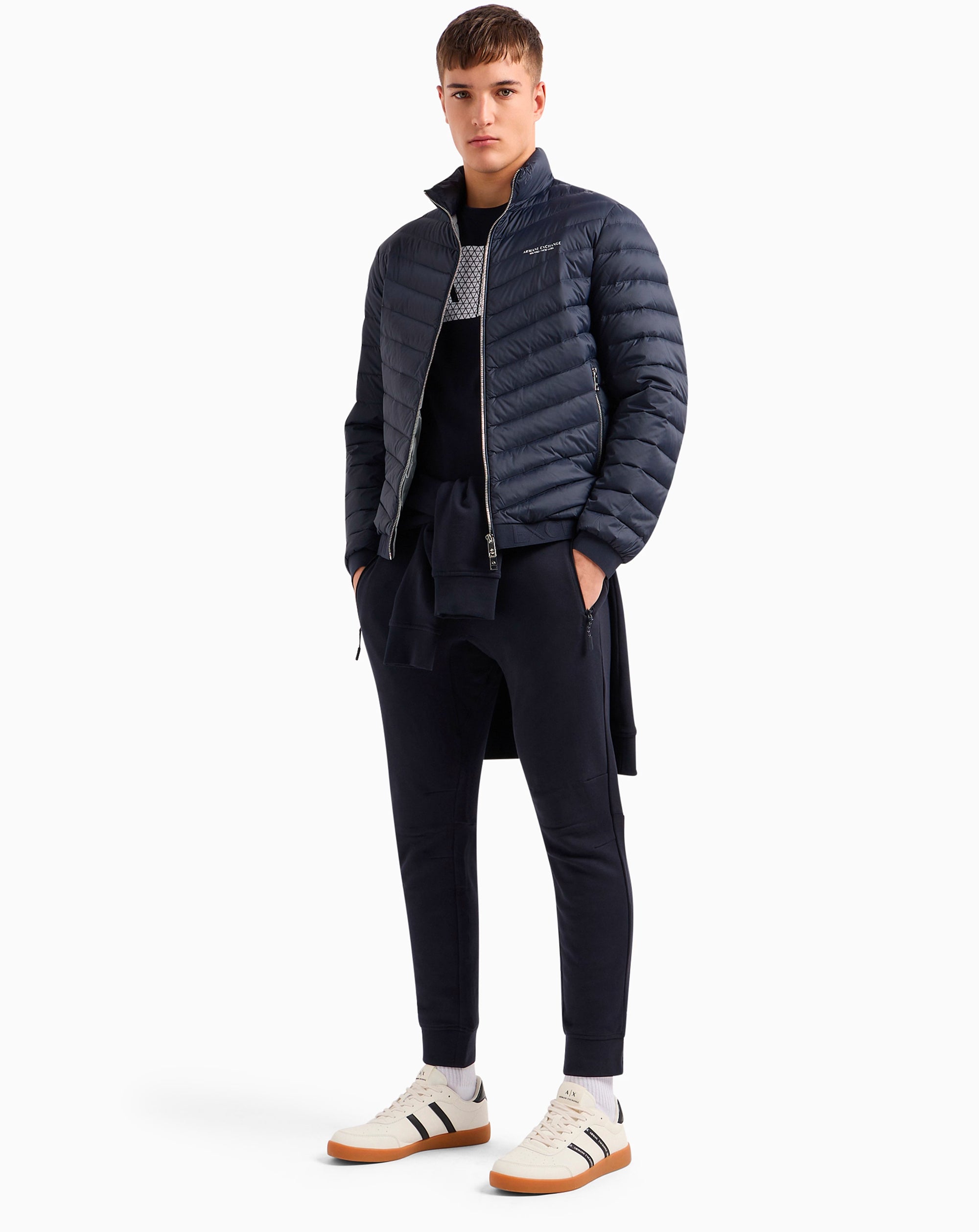 Armani Exchange Zip Pocket Track Pants Navy