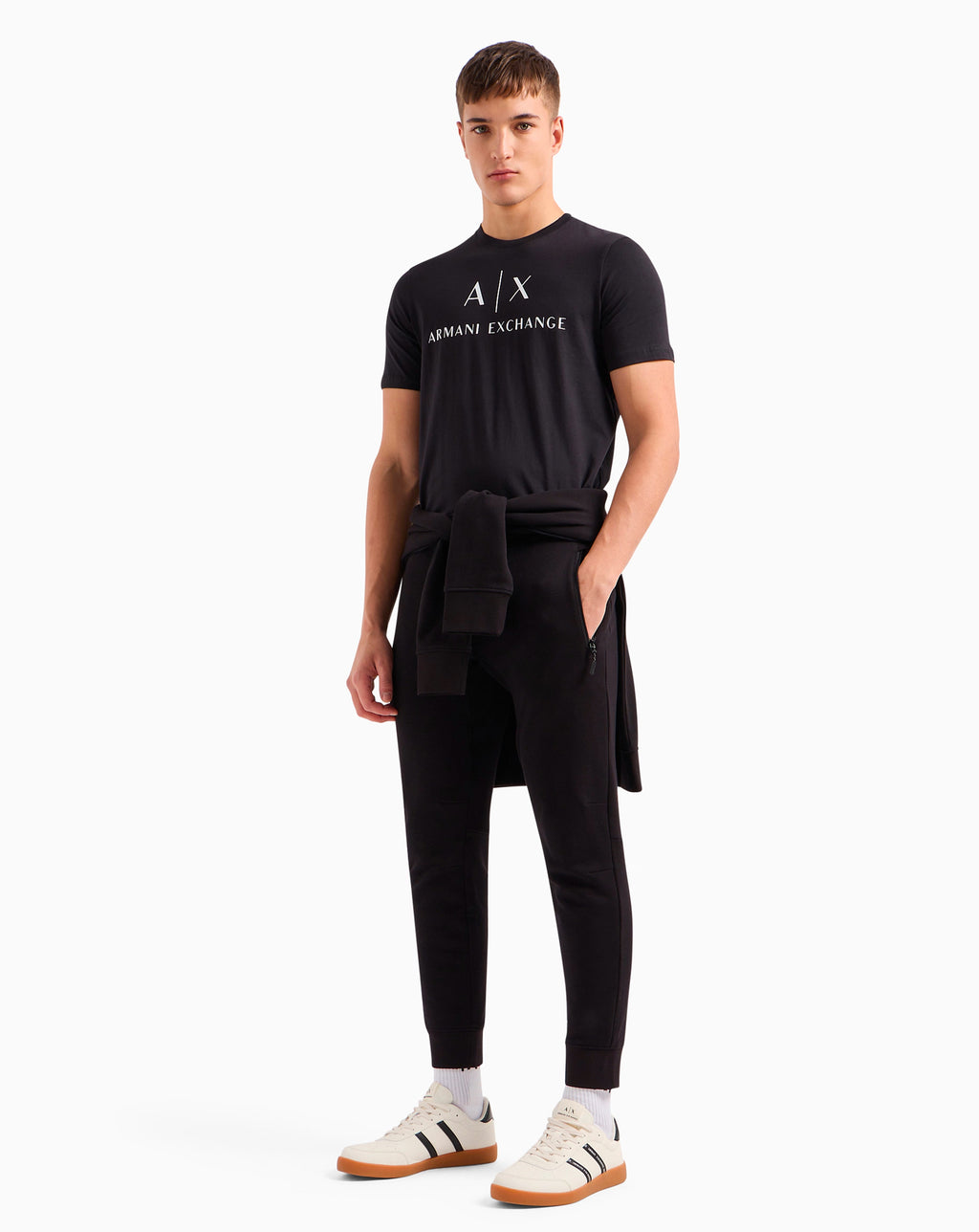 Armani Exchange Zip Pocket Track Pants Black