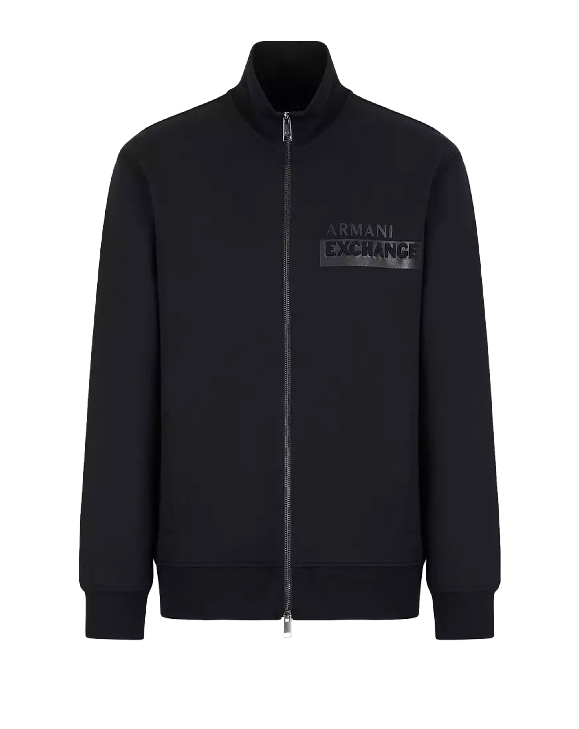 Armani Exchange Zip Up Jersey Sweatshirt Black