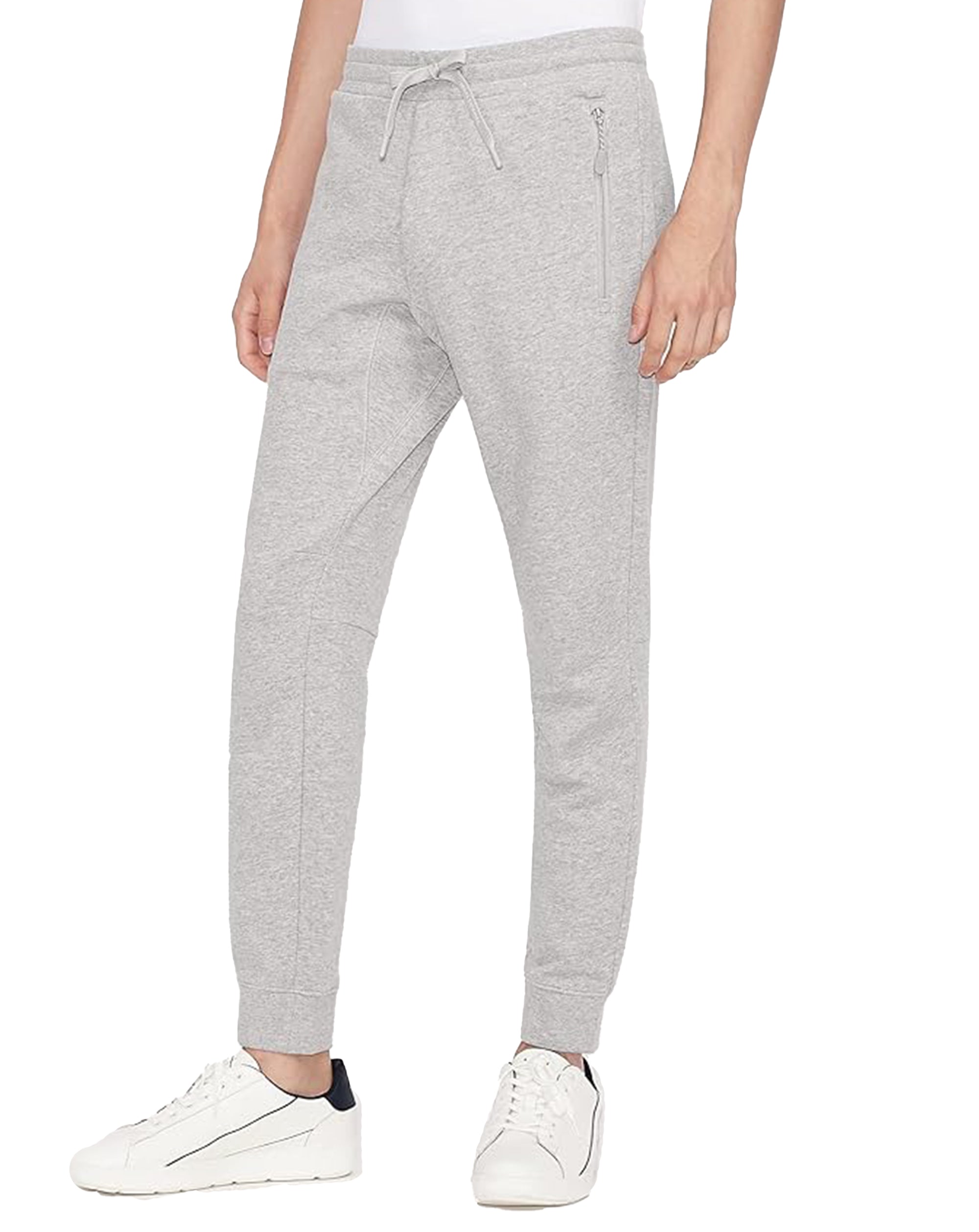 Armani Exchange A|X Mens Track Bottoms With Zip Pocket Alloy Heather Grey