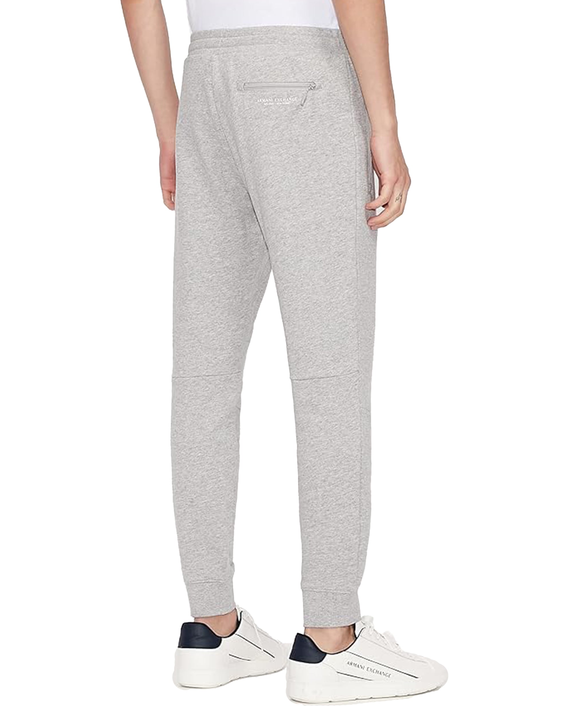 Armani Exchange A|X Mens Track Bottoms With Zip Pocket Alloy Heather Grey