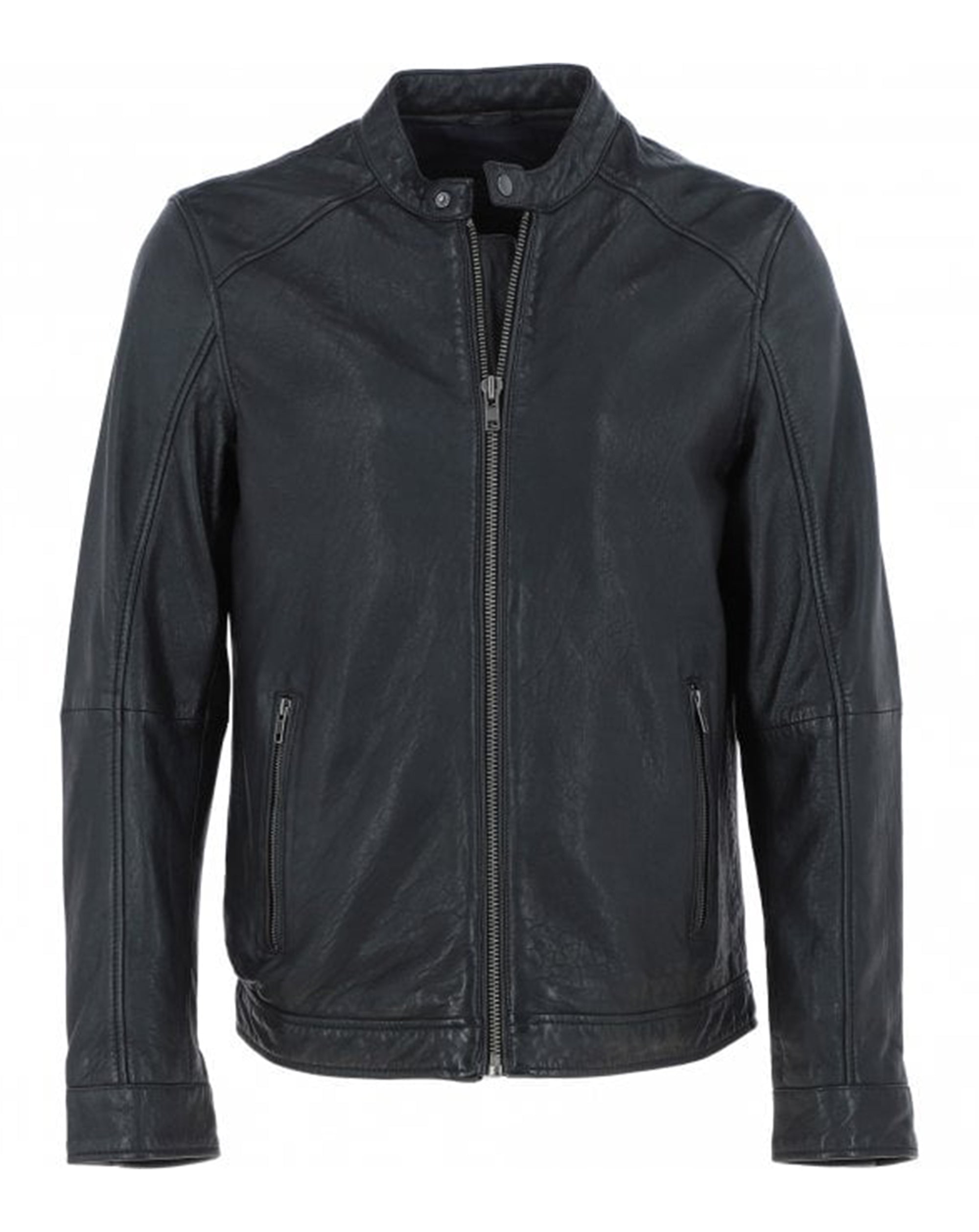 Ashwood Biker Style Leather Jacket Black AMJ-3