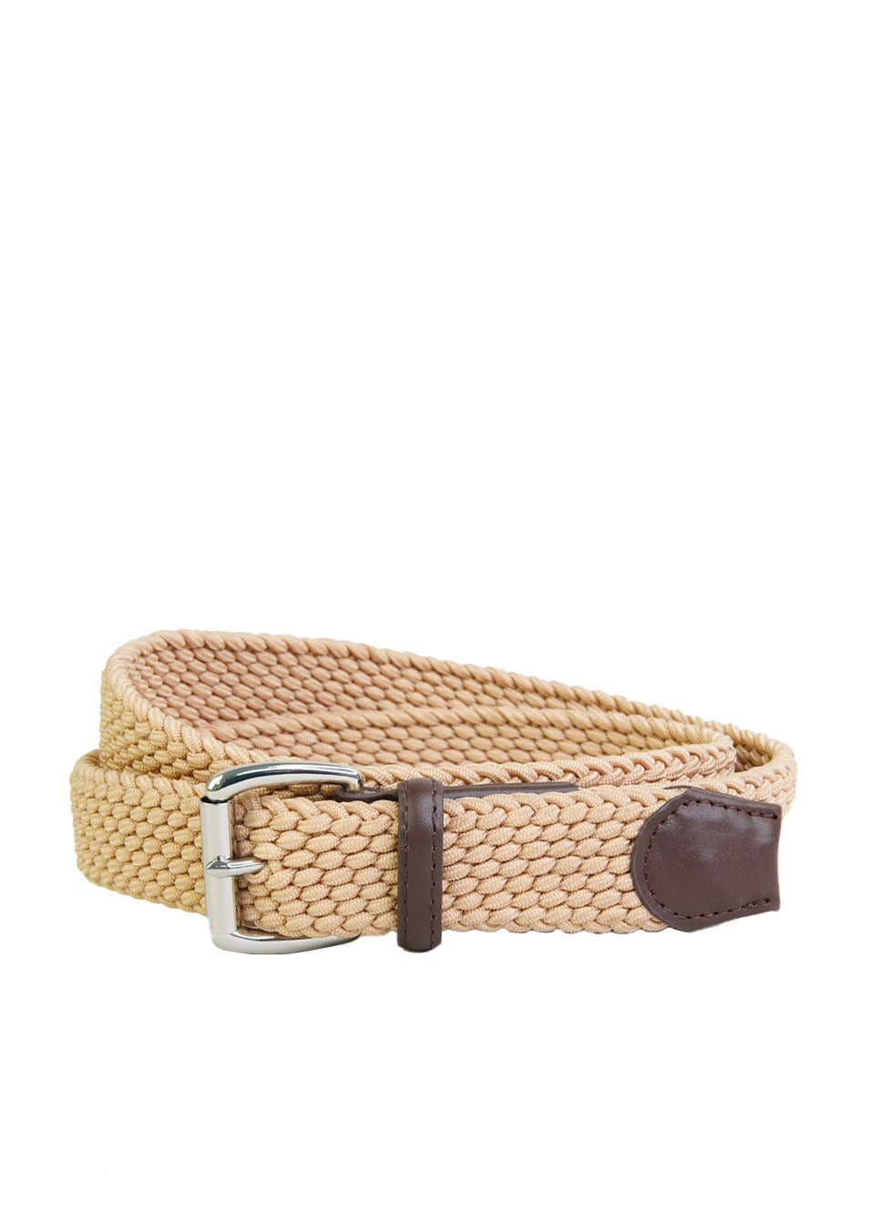 Sophos Aylsham Cornrow Elastic Web Belt Plain Biscuit