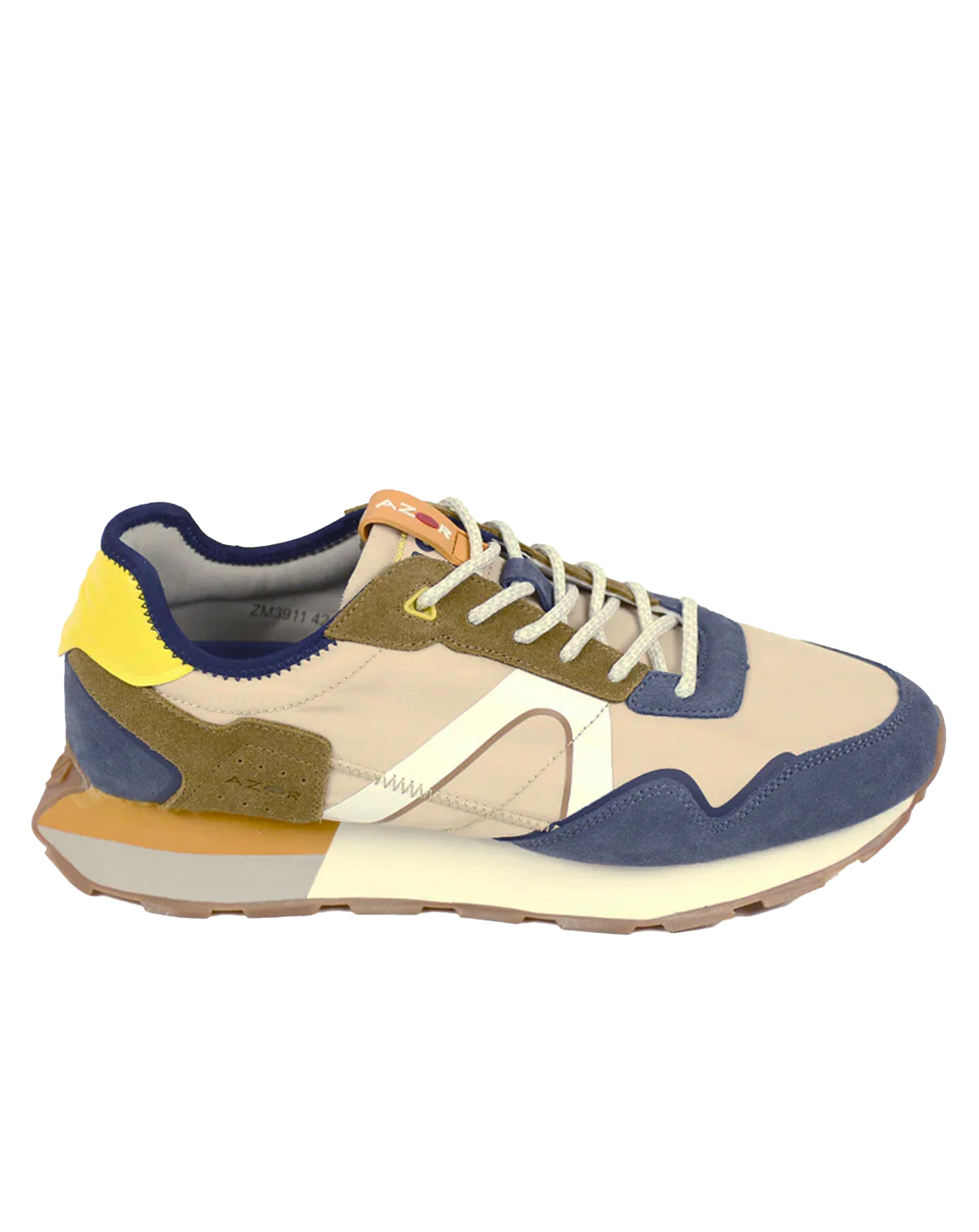 Azor mens Sneaker Slate Beige/Brown/Navy