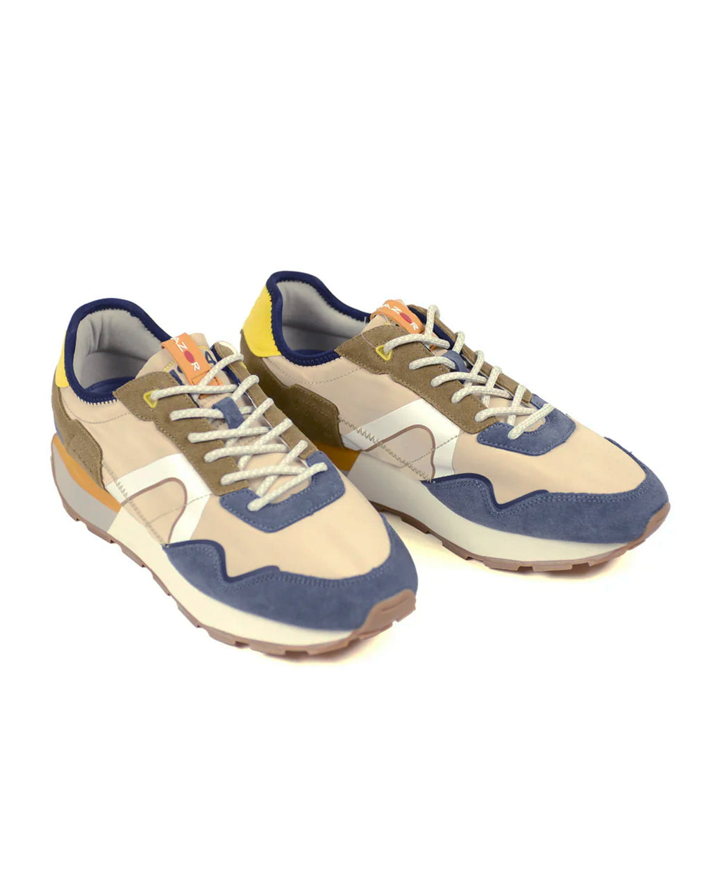 Azor mens Sneaker Slate Beige/Brown/Navy