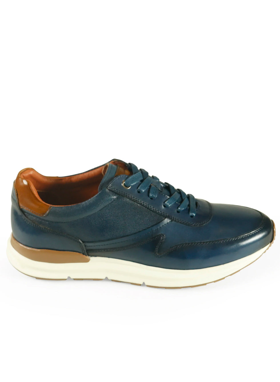 Azor Capri Leather Trainer Shoe Navy