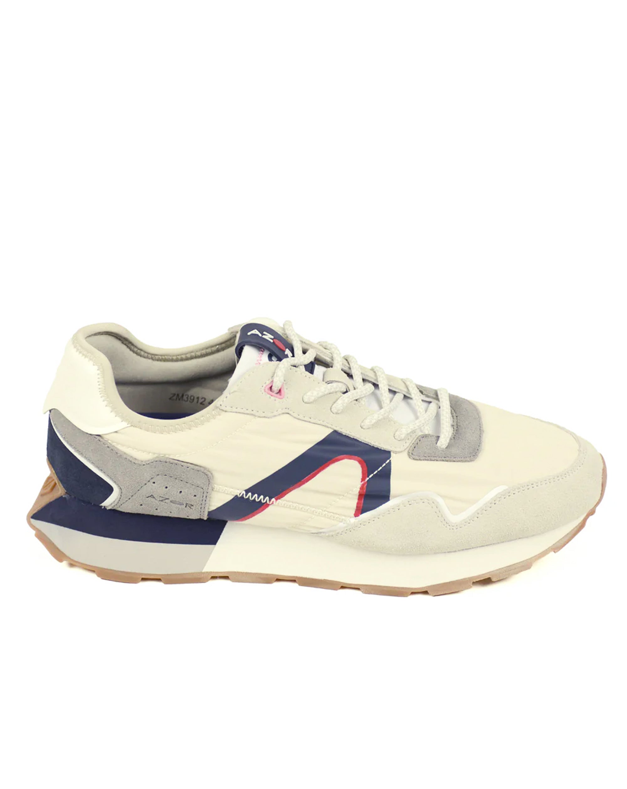 Azor mens Sneaker trainer shoe OFF WHITE/NAVY