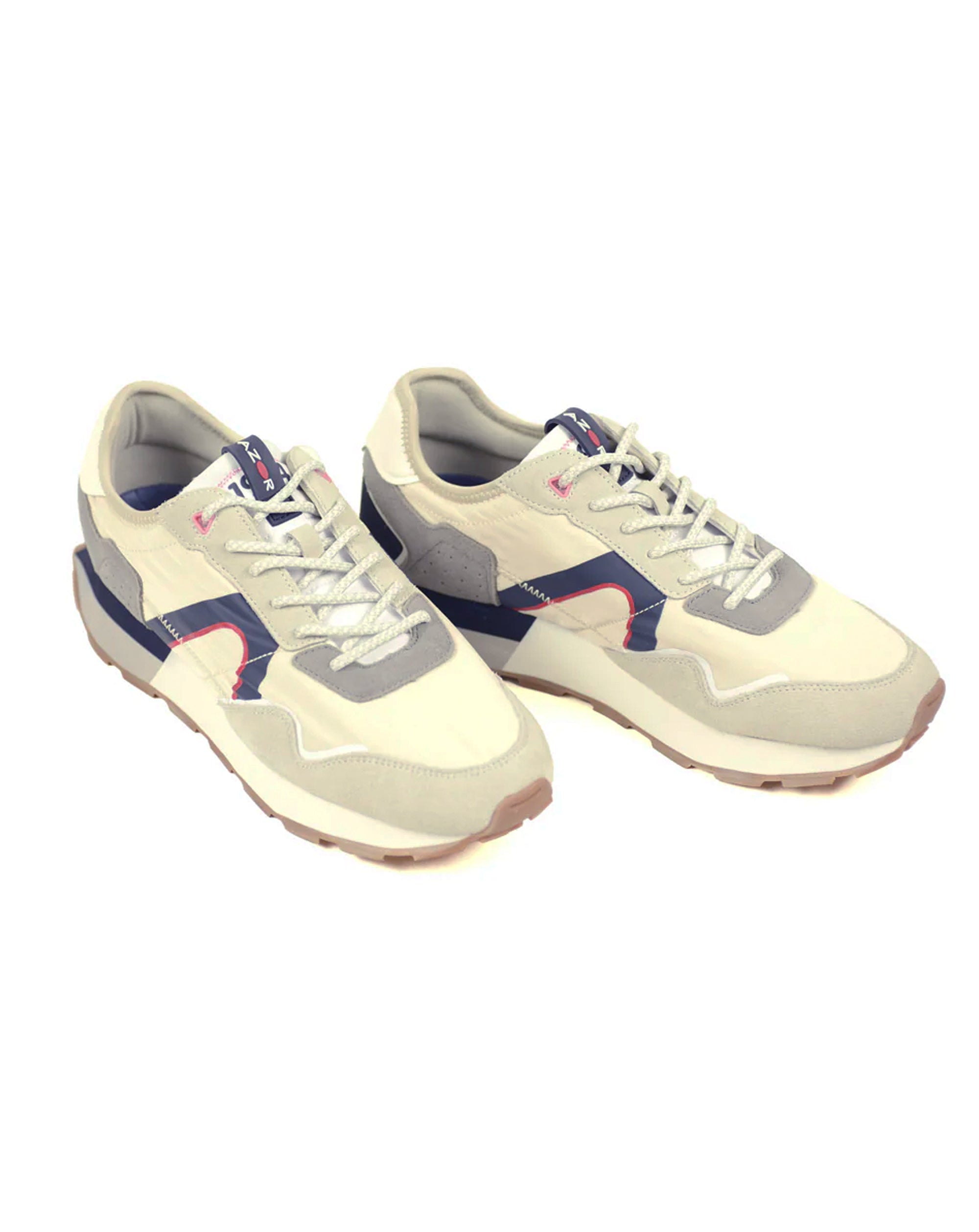Azor mens Sneaker trainer shoe OFF WHITE/NAVY