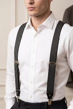 Black Geometric Clip On Braces