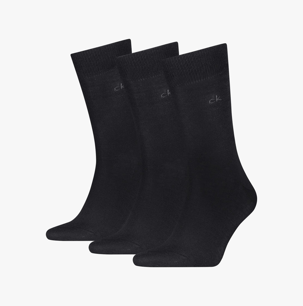 Calvin Klein 3 Pack Mens Crew Socks Black
