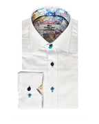 Claudio Lugli jacquard pattern Long Sleeve Shirt WHITE