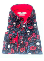 Claudio Lugli Skull Detail Shirt Long Sleeve Red