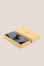 Light Blue Geometric Pattern Silk Tie