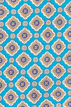 Cyan Geometric Pattern Silk Tie