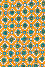 Orange Geometric Pattern Silk Tie