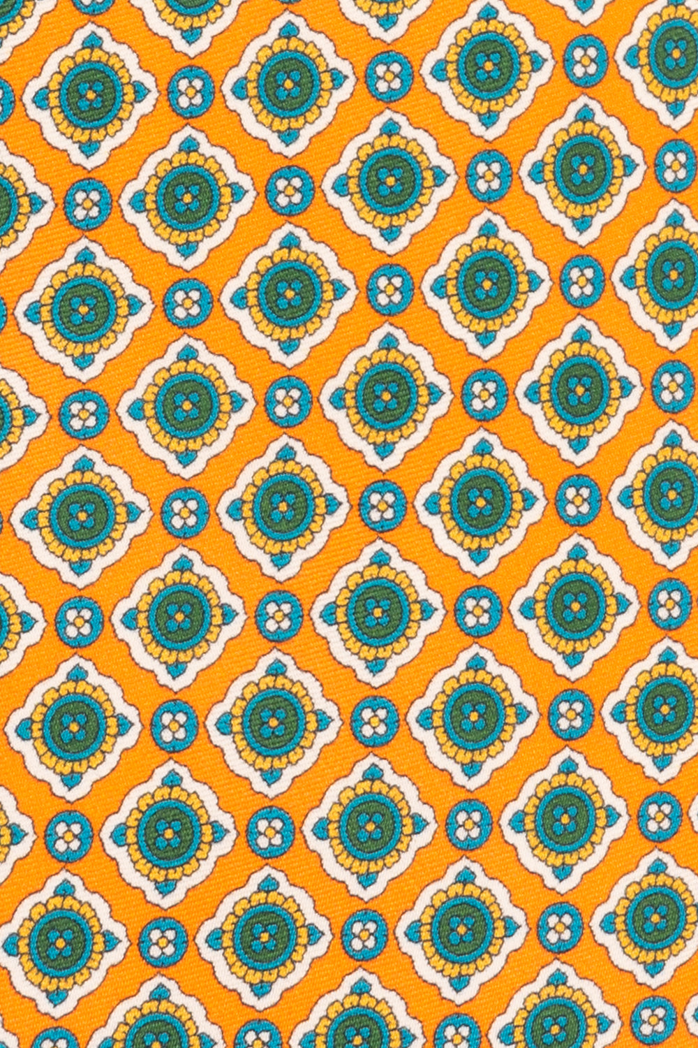 Orange Geometric Pattern Silk Tie