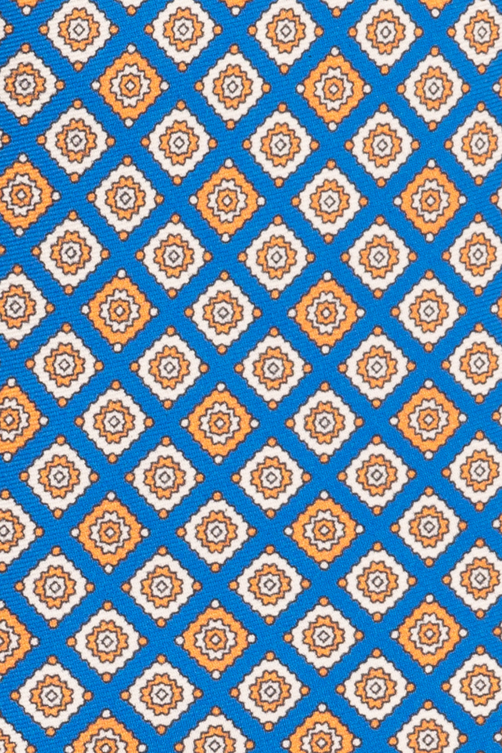 Light Blue Geometric Pattern Silk Tie