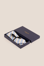Geometric Stripes Blue Cream