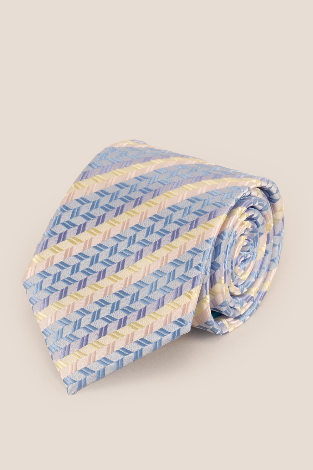 Geometric Stripes Blue Cream