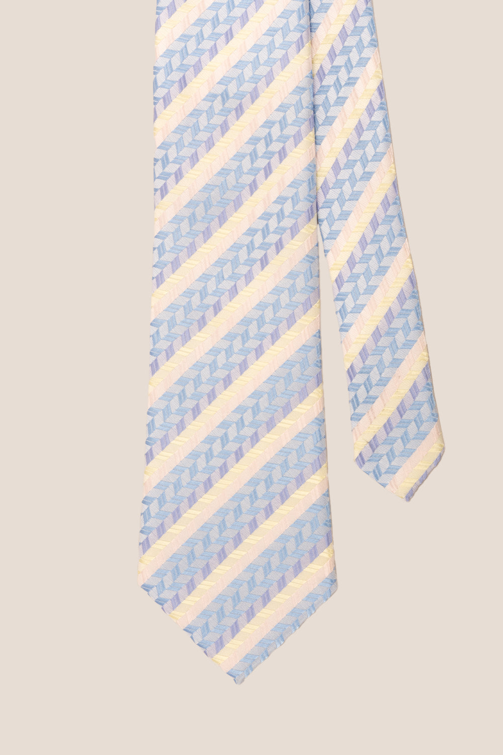 Geometric Stripes Blue Cream