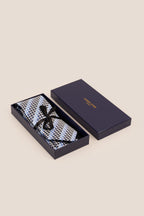 Geometric Stripes Blue Navy Black