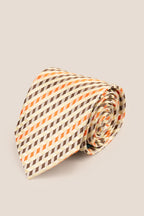 Geometric Stripes Cream Brown Orange