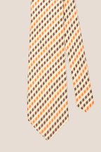 Geometric Stripes Cream Brown Orange