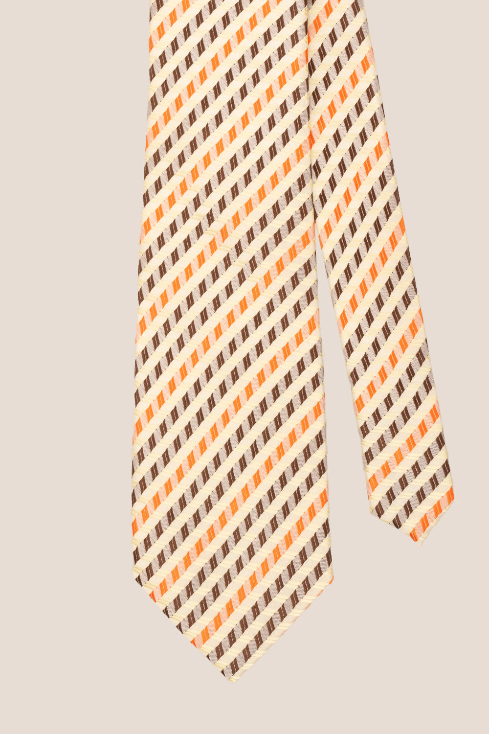 Geometric Stripes Cream Brown Orange