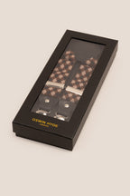 Brown Chequered Clip On Braces