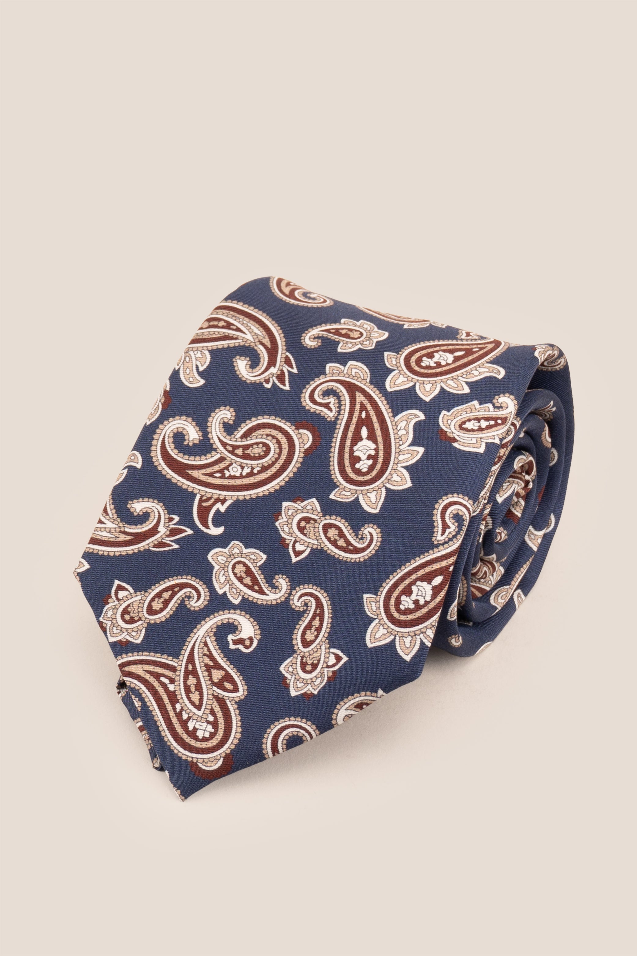 Navy Paisley Silk Tie